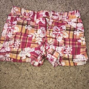 floral checkered shorts